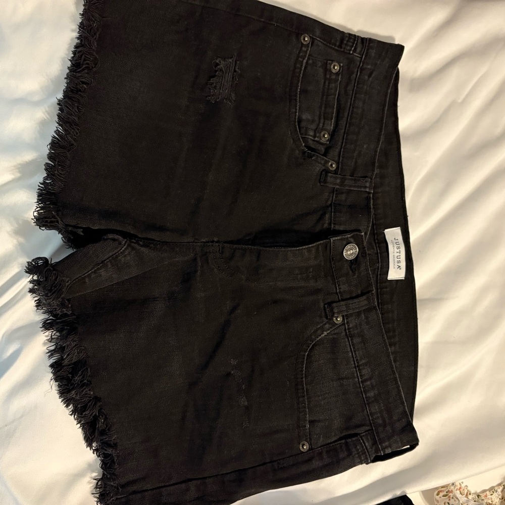 Black Denim Women's Shorts
